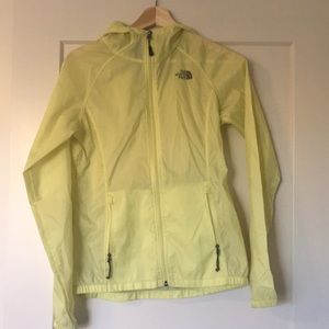 The North Face yellow women’s windbreaker